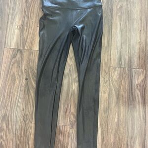 SPANX Black Faux Leather Pants